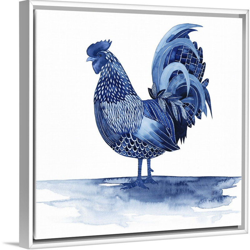 Art mural sur toile Cobalt Farm Animals IV, H 14 po x l 14 po x P 2 po, Toile avec cadre blanc