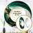 Pazley Emerald Green And Gold Abstract Waves II - Abstract Spirals Mirror, Green Decorative Wall Mirror, Printed Metal Art-1830775358-1876038489