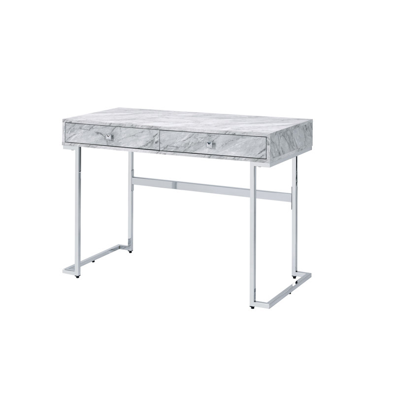 Bureau d'écriture avec plateau en faux marbre imprimé