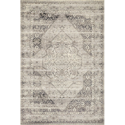 Tapis oriental gris pour l'intérieur et l'extérieur Kiera-Lee