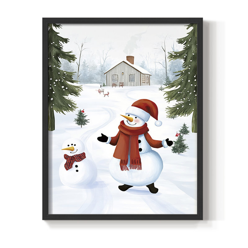«Christmas Holiday Art» CCXLIX, reproduction encadrée - bois massif, Noir, noir, noir, noir, H 30 po x l 24 po