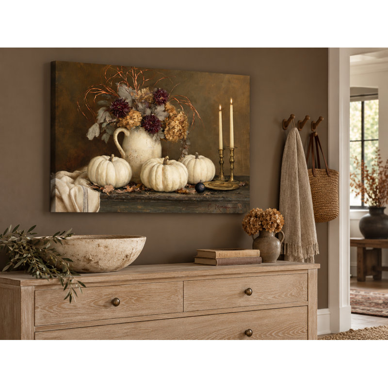 Art mural sur toile tendue citrouille, 36" W x 24" H x 1.5" D