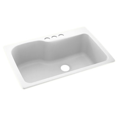33'' L Mounting / Installation Required Single Bowl Solid Surface Kitchen Sink