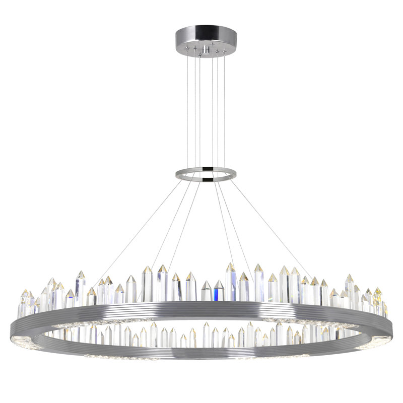 Ohlone 1 - Light Polished Nickel LED Unique/Statement Pendant, 5" H x 40" W