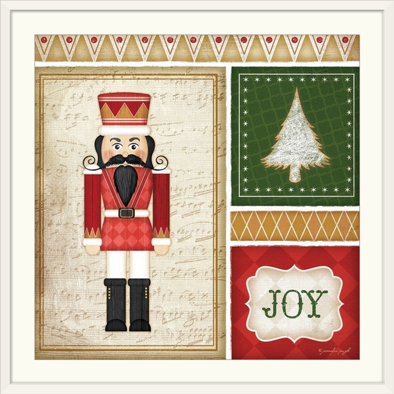 Casse-noisette de Noël «Christmas Art» Nutcracker Joy Square »par Jennifer Pugh, impression, Cadre blanc