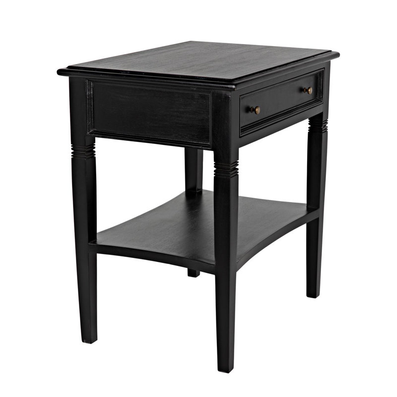 Oxford Solid Wood End Table, Hand Rubbed Black