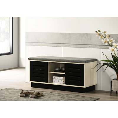 Armoire à chaussures d'allure moderne avec plateau rembourré et porte coulissante