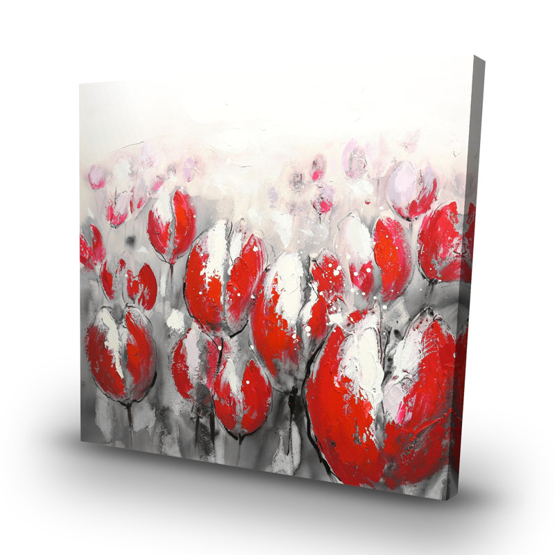 Abstract tulips - 32"x32" art on canvas