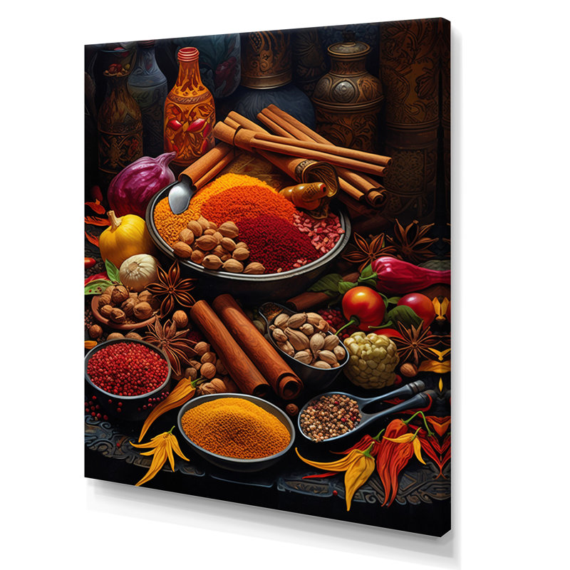 «Food Exotic Spices», reproduction sur toile, H 40 po x l 30 po x P 1,5 po, Toile tendue