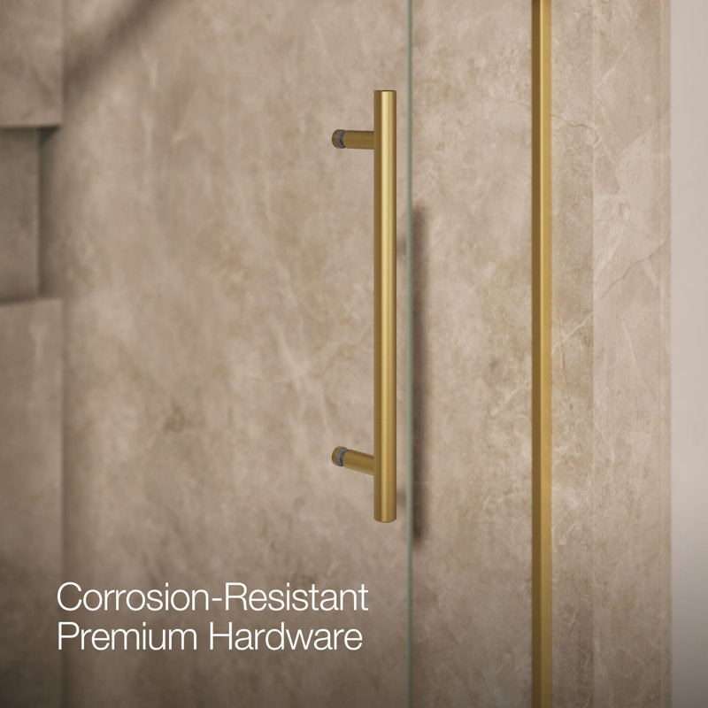 Levity Plus Frameless Sliding Shower Door, 77-9/16 In. H X 56-5/8 - 59-5/8 In. W, With 5/16 In.-Thick Crystal Clear Glass