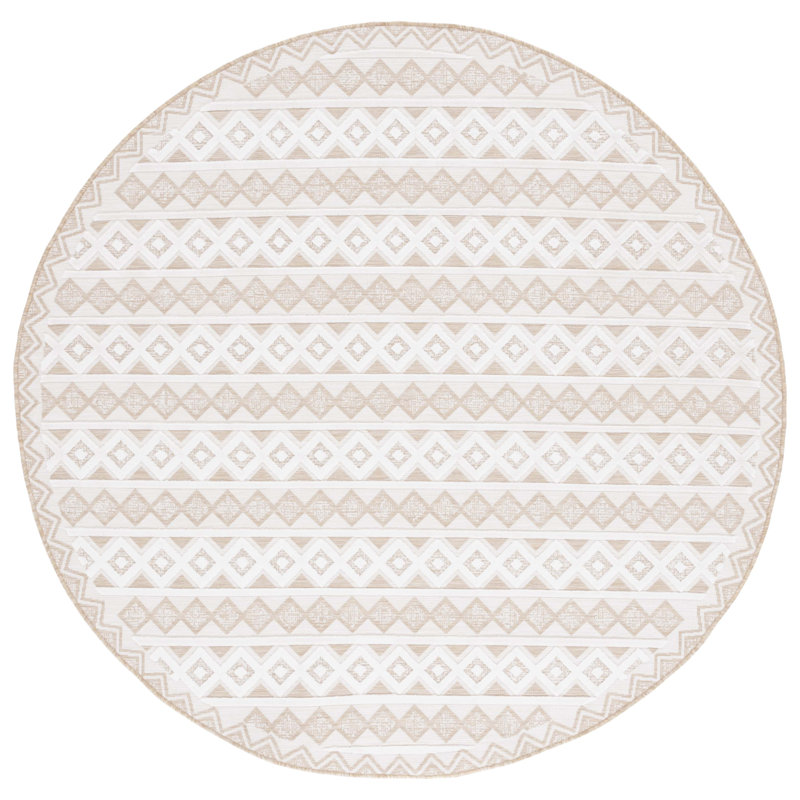 Kenenth Performance Geometric Indoor/Outdoor Area Rug, Round 6'5"