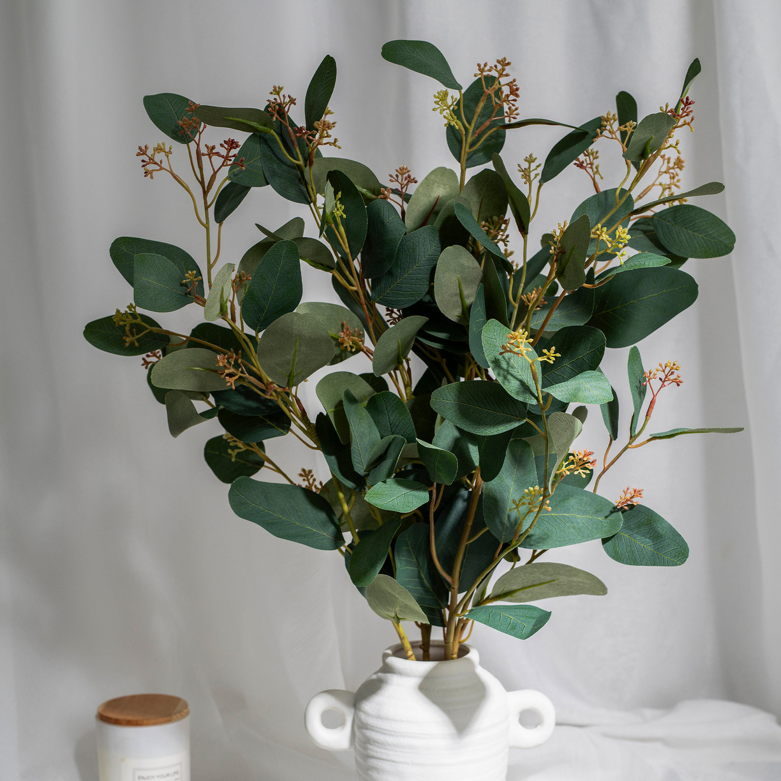 Audet 28" Eucalyptus Branch, Dark Green