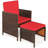 Negril 8 - Person Acacia Wicker Patio Dining Set with Square Table , Cushions Included-2047571671