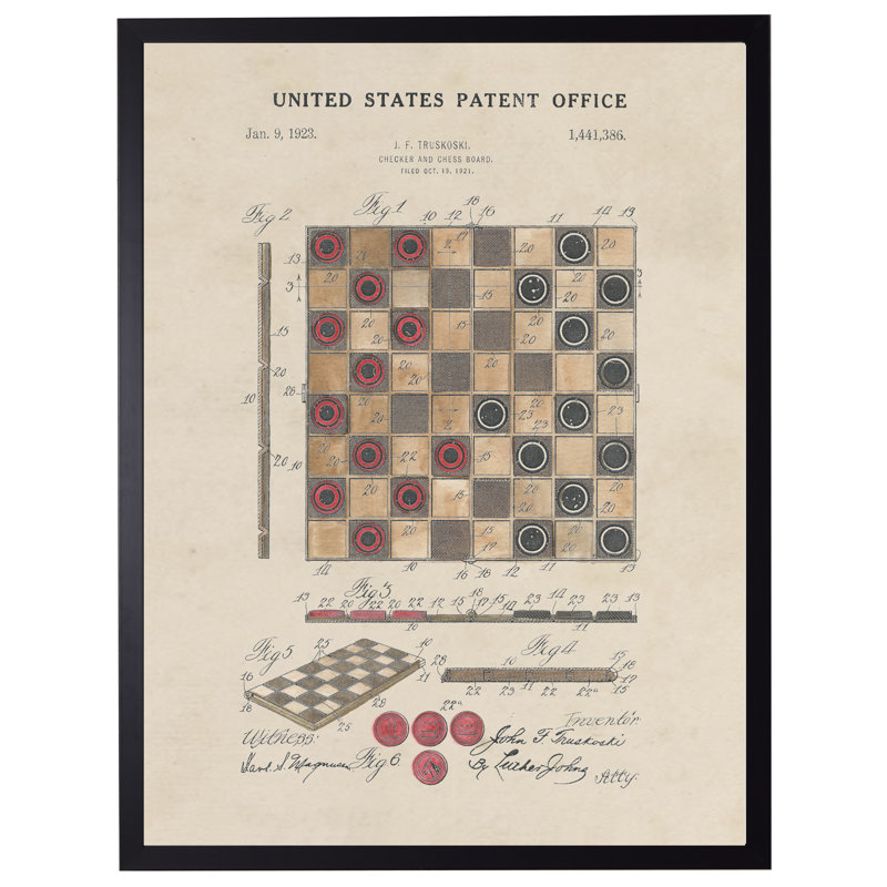 Checkers Board vernis dans un cadre noir