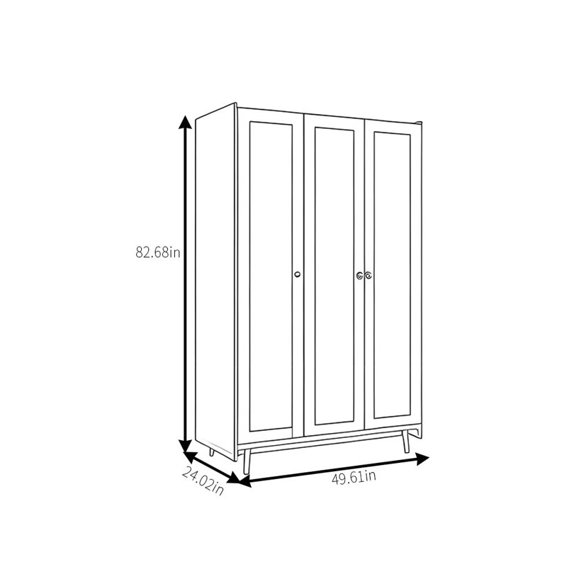 Retro Simple Rattan Wardrobe