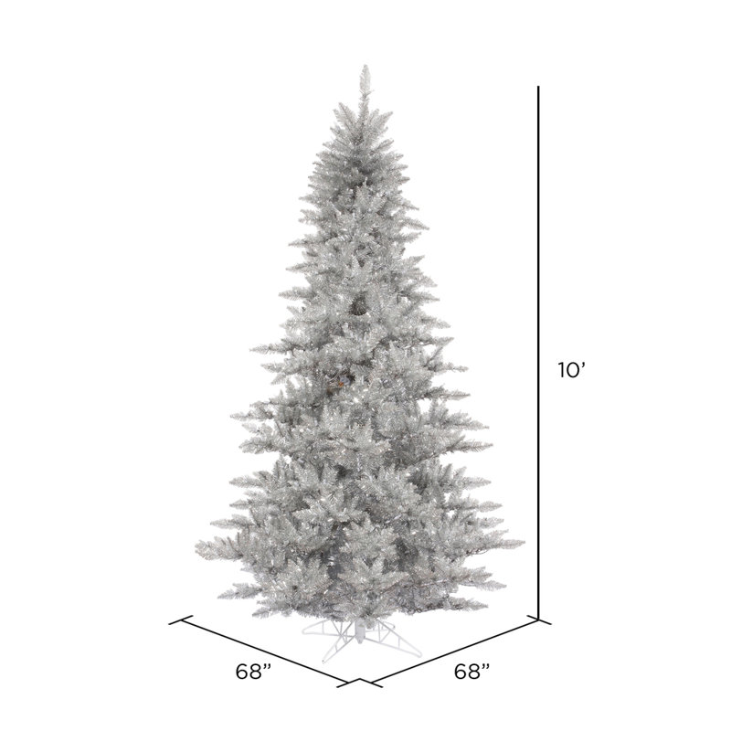 Sapin de Noël artificiel argent 7,5 pi, 10'
