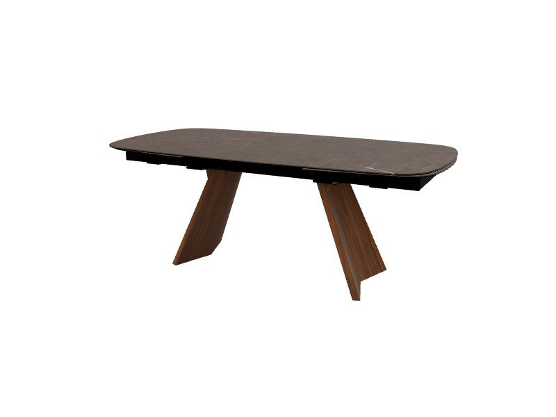 Tables extensibles Icaro, H 30 po x L 65 po x l 39,38 po, Bronze, Noyer Canaletto