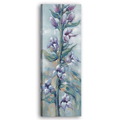 Fleurs mauves: un bouquet de printemps - peinture sur toile tendue