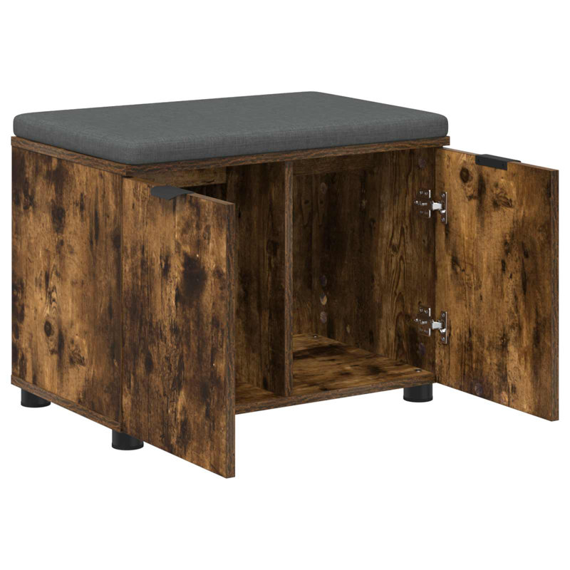 Storage Bench, 46cm H x 60cm W x 38cm D, Smoked Oak