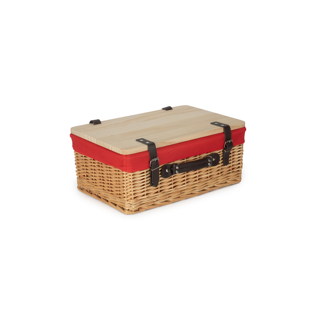 Wicker Lined Gift or Storage Hamper Basket with Lid