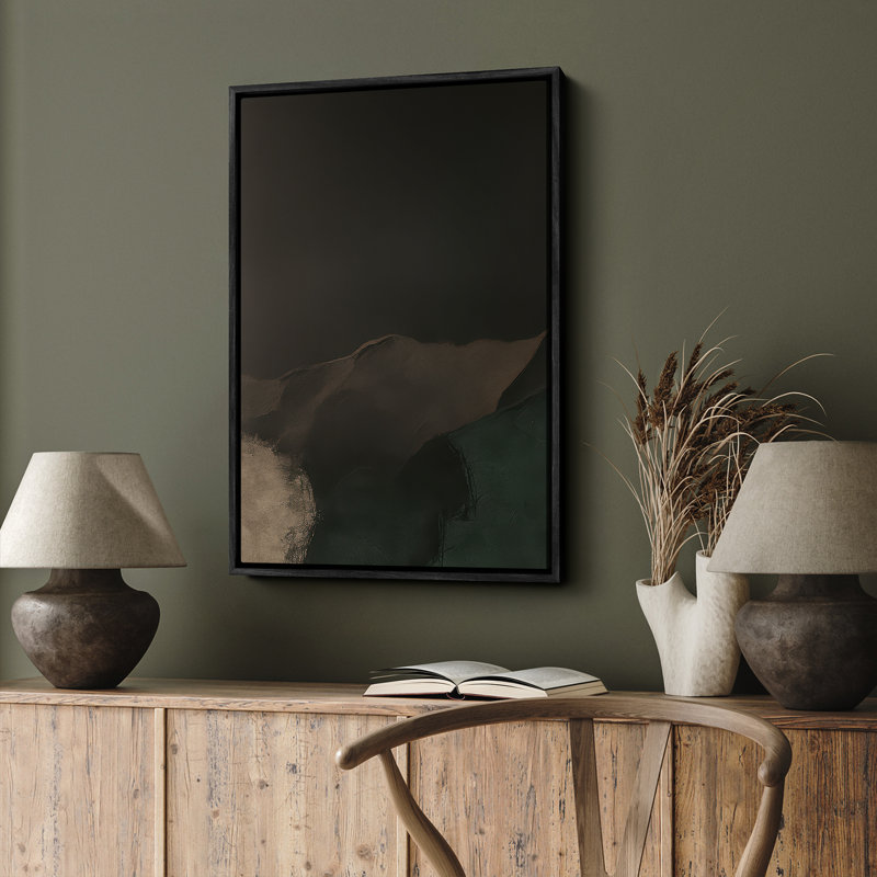Art mural encadré abstrait rétro antique classique pour chambre à coucher, Noir, H 24 po x l 16 po