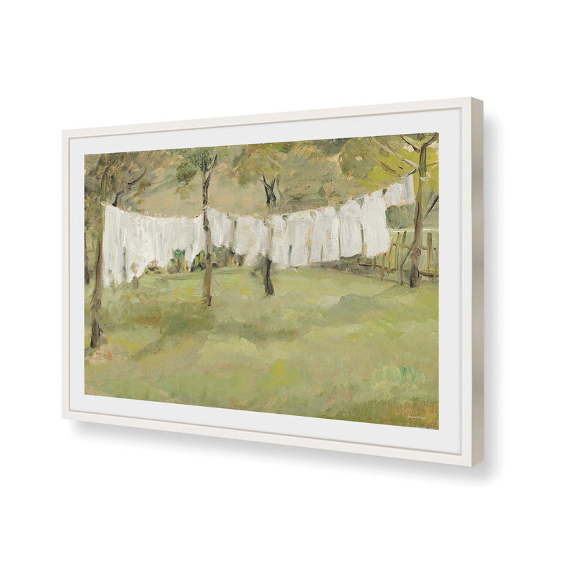 «Laundry Day I» par lettres et doublure imprimée à la machine, H 32 po x l 48 po x P 1,25 po, Blanc