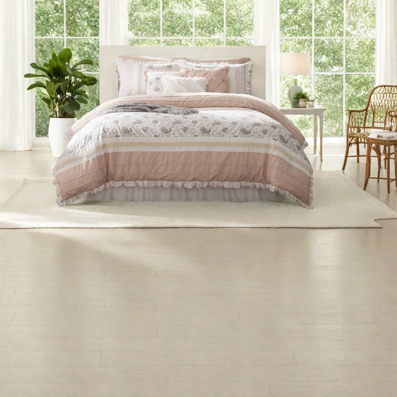 Ensemble de literie 9 pièces élégant, édredon en percale de coton, style maison de campagne