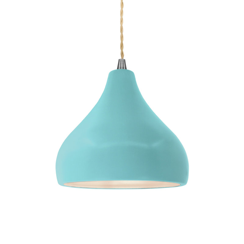 Luminaire suspendu à 1 lumière Meydan, H 7,25 po x l 8 po x P 8 po, Piscine réfléchissante, Nickel brossé