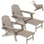 Chaise Adirondack en PEHD pliante et ajustable avec repose-pieds