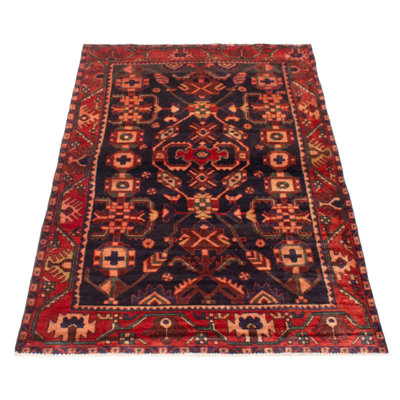 One Of Kind Hand Knotted Anadol Dark Navy Rug 4'3" x 7'1"
