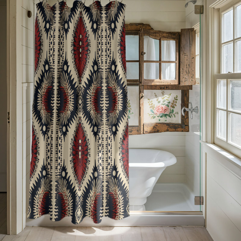 Boho Crescents - Premium Shower Curtain, 74" H x 71" W