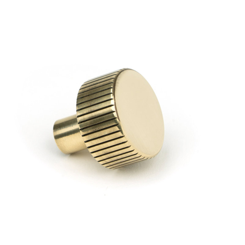 Round Knob, 2.5 cm, Aged Brass