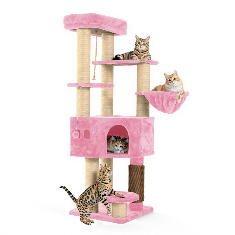 157 H Cat Tree, Pink