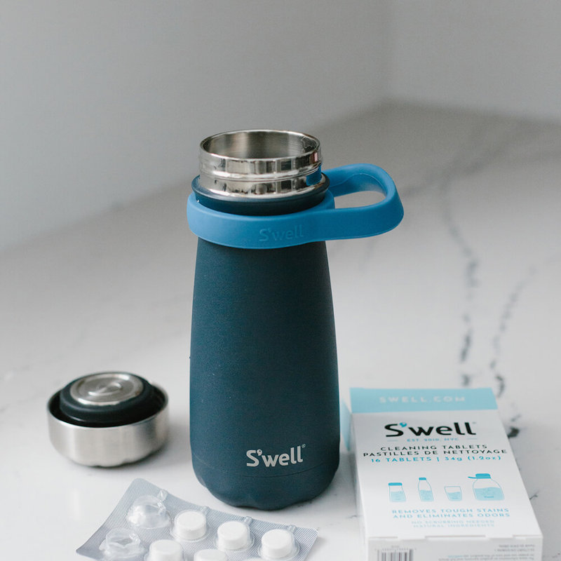 S'well Stainless Steel Triple-Layered Vacuum-Insulated Traveler, 16 oz., Azurite