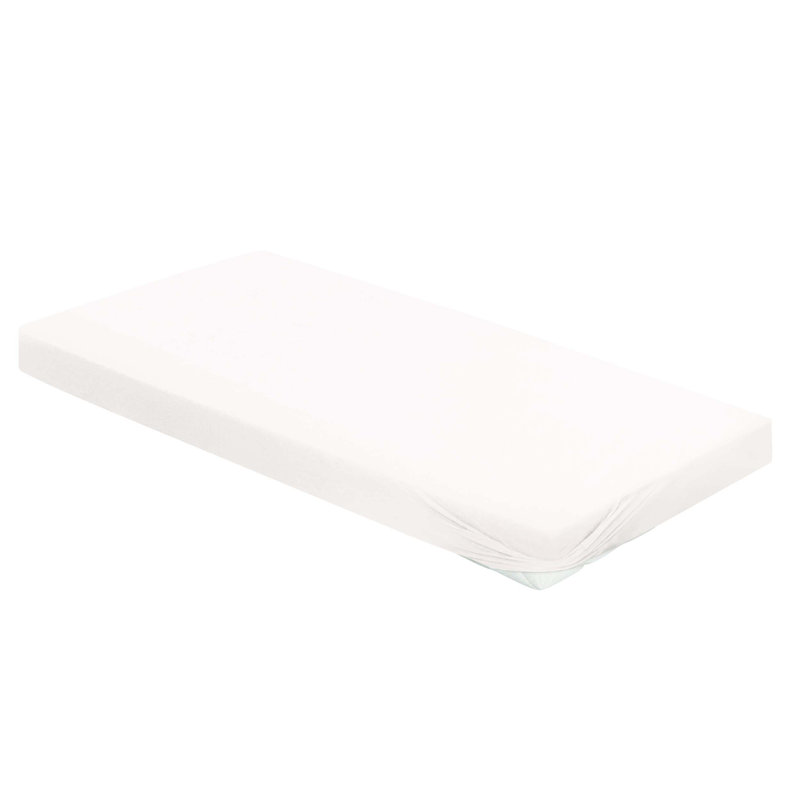 Jupiter 100% Cotton Jersey Knit Fitted Sheet, White, 100-120 x 200-220cm