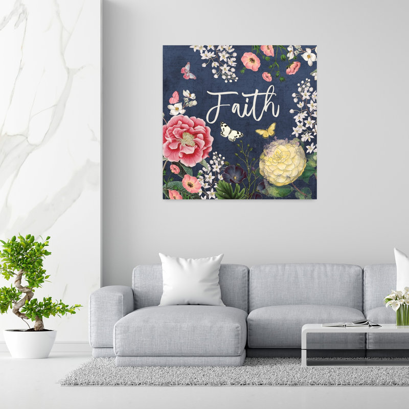 Indigo Garden IV, art floral, H 48 po x l 48 po