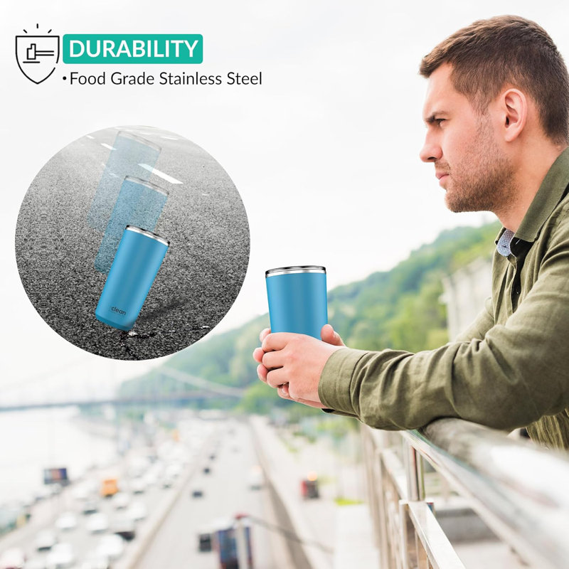 Gobelet de voyage en acier inoxydable Clean Bottle, Turquoise
