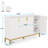 59" Wide Modern Simple White Gold Sideboard