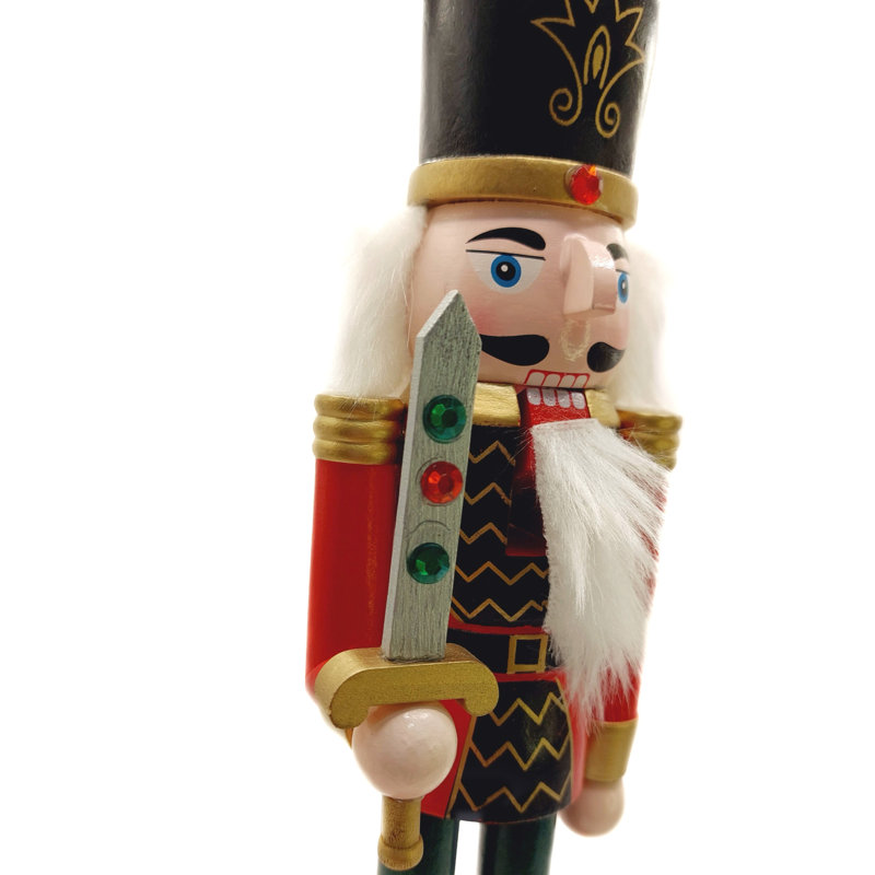 Casse-noisette de Noël l'épéiste.  Décoration festive classique en bois F07M14-38-N01724A