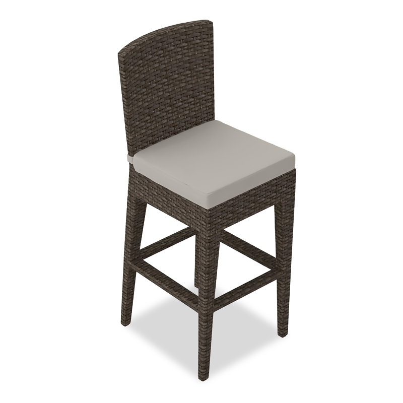 Tabouret de bar 25 po Azilyn, Argent coulé Sunbrella®, Châtaignier, 28.75"