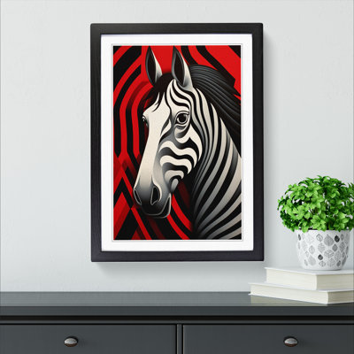 XYZ-FRM-V1223-1741 Zebra Op No.5 - Single Picture Frame Print on Wood