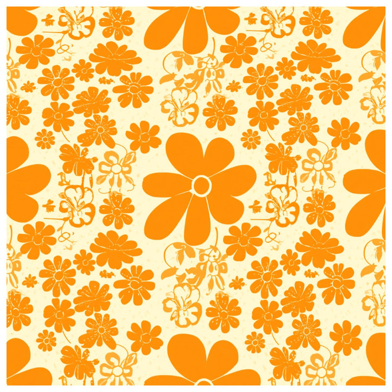 Coussins décoratifs à motif floral orange, 16 x 16 inches