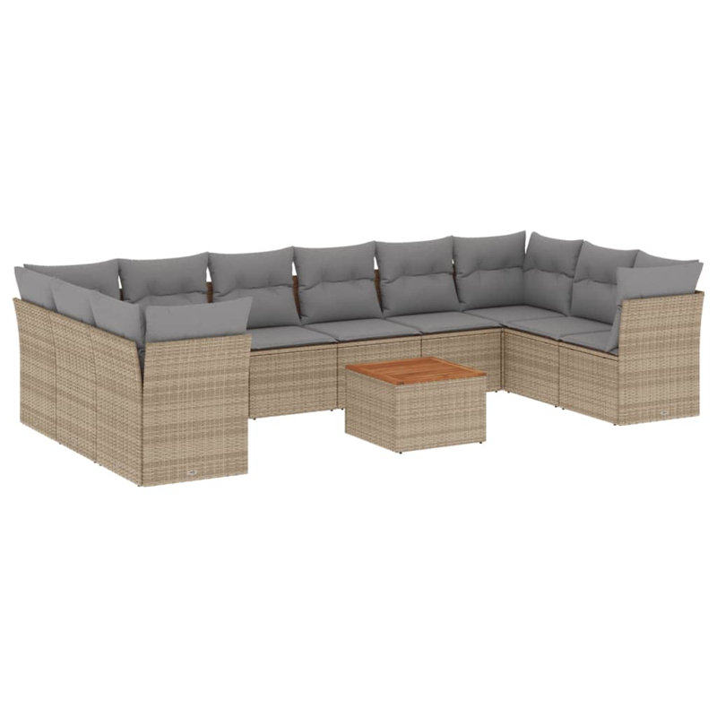  Ensemble de canapé de jardin mélange beige, gris clair