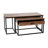 2 Piece Modern Nesting Coffee Table Set with Storage Drawer and Sled Base Metal Frames