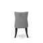 Ensemble de table de salle à manger 7 pièces composé d'une table ronde de 48 po avec piédestal et 6 chaises rembourrées en polyester gris clair, noir sablé-170194585