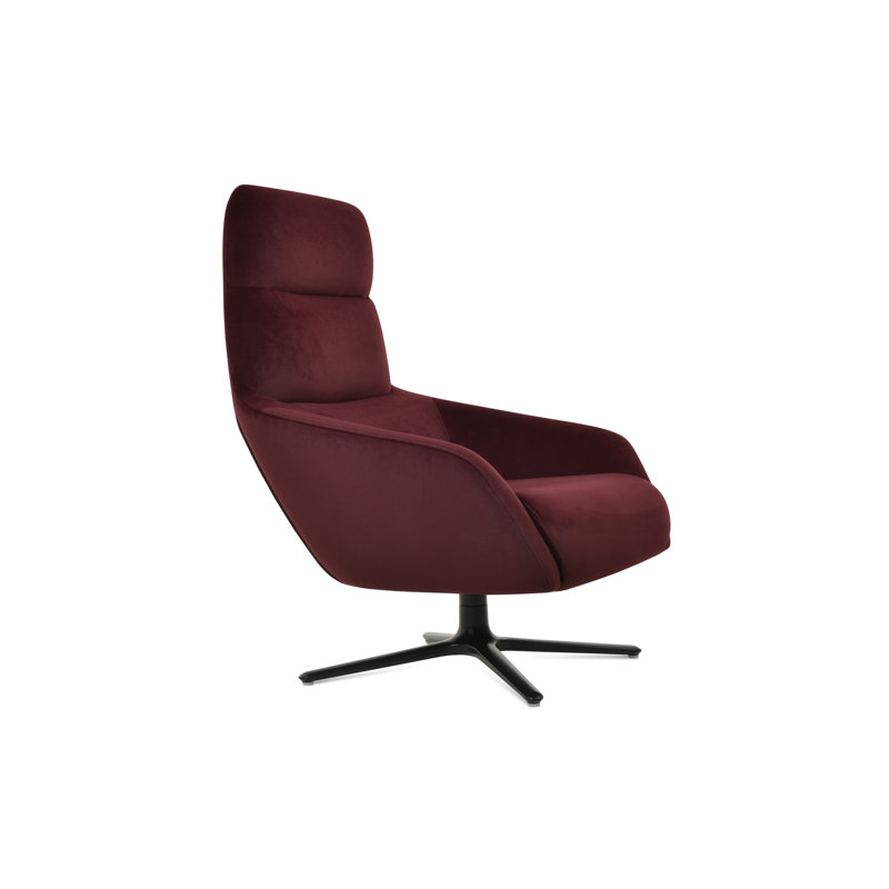 Chaise ovale BRC en velours cerise