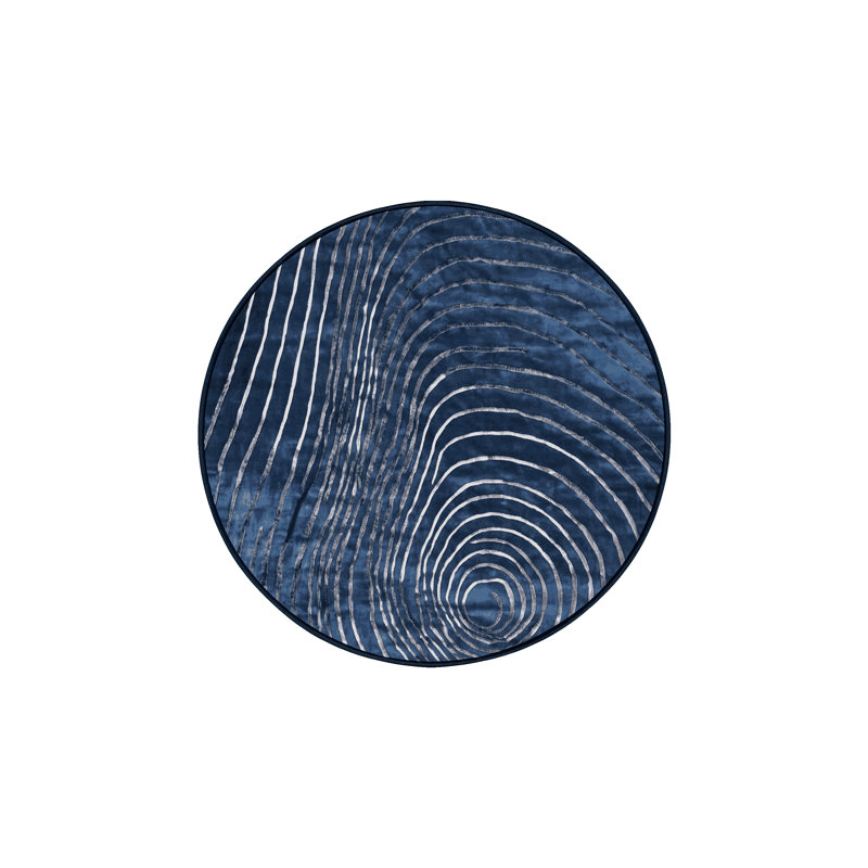 Tapis gris soyeux et moelleux, Rond 3 pi