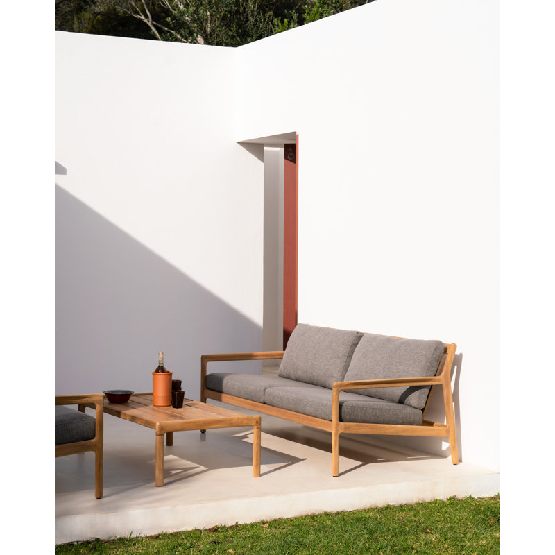 Jack Outdoor Teak Coffee Table, 25.6" x 59.1" x 13.8"