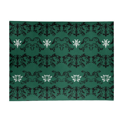 Tapis vert / noir Damask