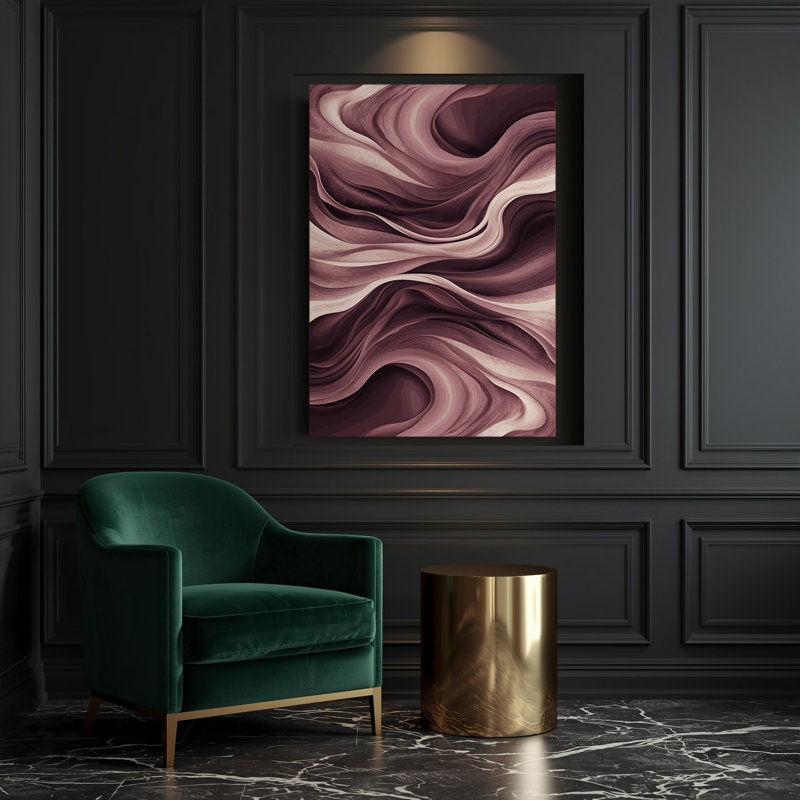 Paysage abstrait, art mural sur toile brune 72, H 14 po x l 11 po